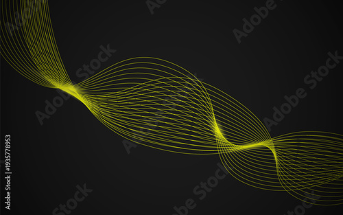 Abstract wave lines flowing smoothly over the background. Dynamic sound wave element design.