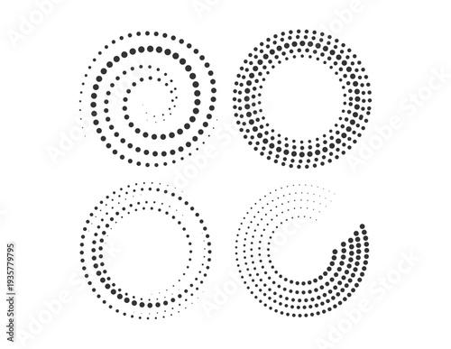 halftone dotted speed lines radial speed Lines in a circle, dotted pattern