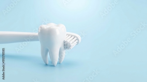 白い歯と歯ブラシのクリーン