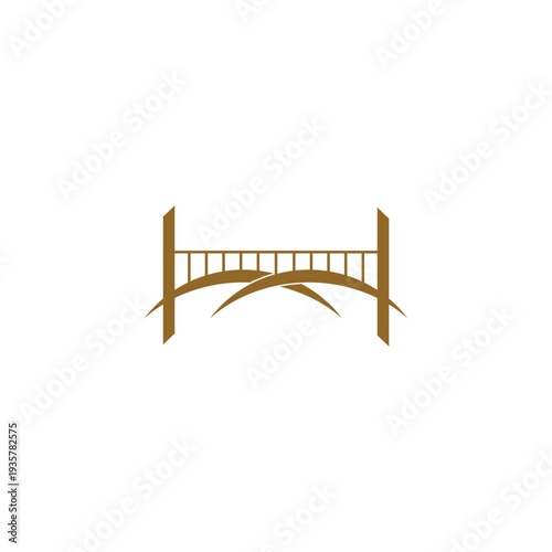 Modern bridge connection teamwork logo design