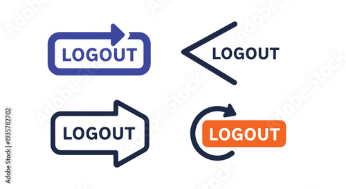 Logout Line art modern soft tone illustration