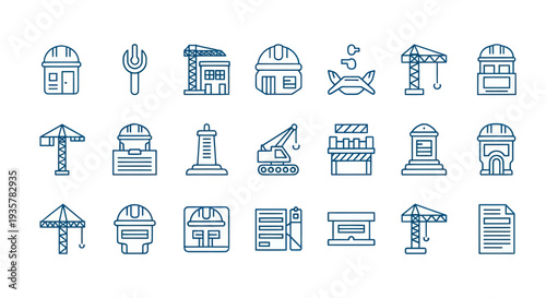 Construction and building icons set