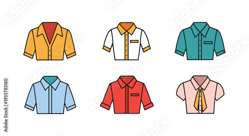 Office Blouse Line art vector colorful creative design illustration
