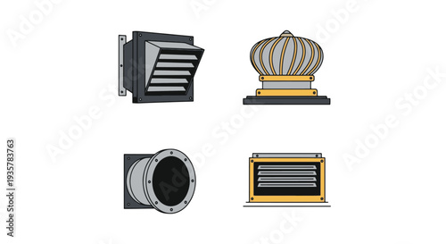 Industrial Vent Line art minimal abstract design illustration
