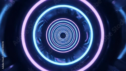 Abstract Neon Tunnel - A Futuristic and Colorful Visual Journey.