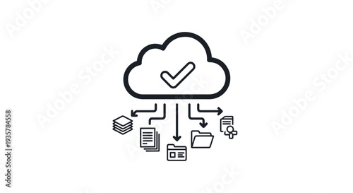 Farm cloud backup Line art soft elegant tone illustration