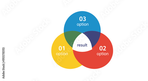Three overlapping circles graphic illustrating the convergence of three distinct options leading to a central result
