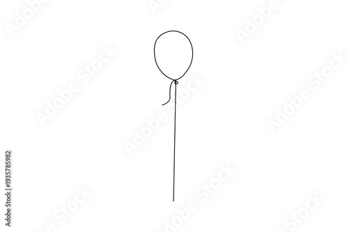 Balloon continuous single line illustration a simple drawing of a balloon on a string