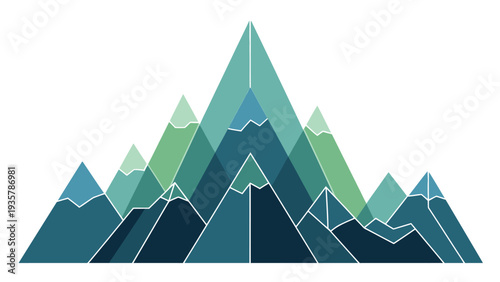 Mountain Range Landscape Illustration.