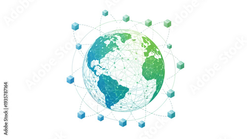 Earth Globe Model Illustration.