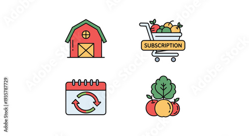 Farm subscription Line art colorful design illustration