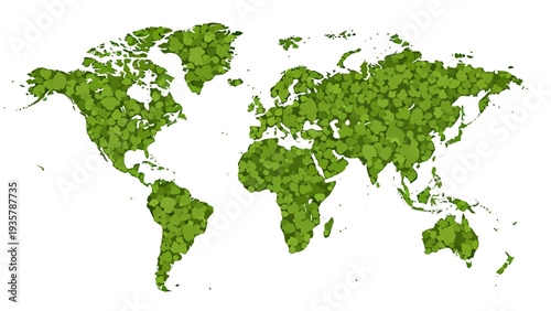 Green World Map Illustration.