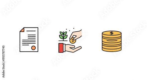 Farmer loan Line art vector minimal bold color