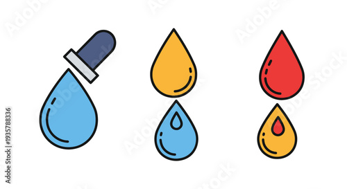 Chemical Drop Line art vector modern abstract creative illustration