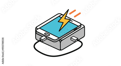 Fast Charger Line creative modern smooth illustration