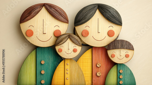 A 3d model of a family, ill...