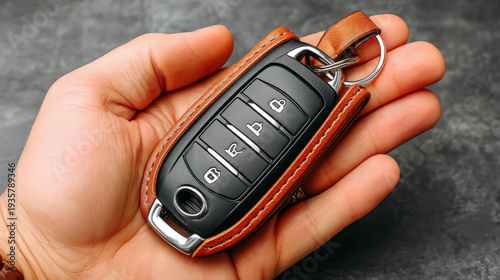 A hand holding a set of car...