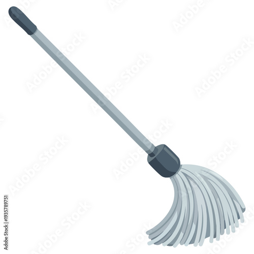 Monochrome mop icon isolated on white background cleaning symbol stock vector illustration perfect for housekeeping hygiene and janitor service design
