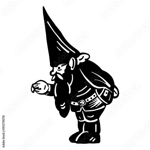 Gnome beard dwarf cap stroke