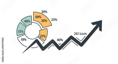 Field analytics Line art flat style color illustration