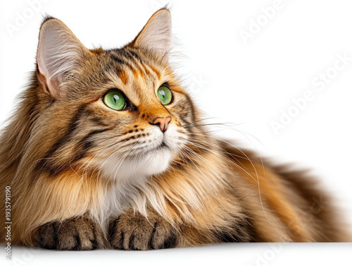 Cat side isolated on white