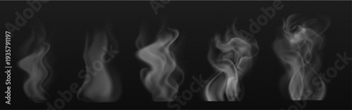 Smoke and Steam Effects Set - White Wispy Smoke Swirls 