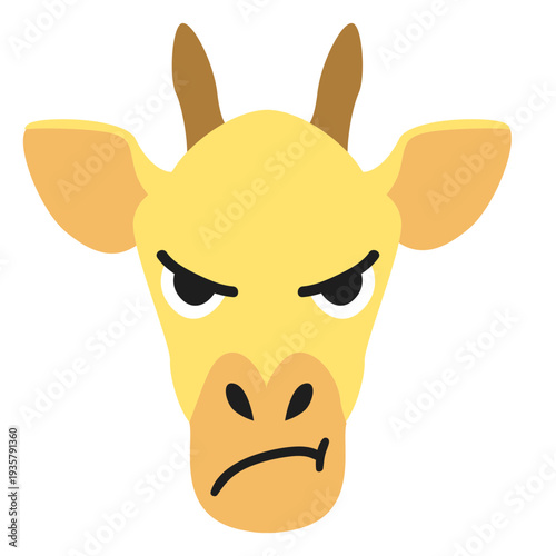 Giraffe muzzle angry flat sticker