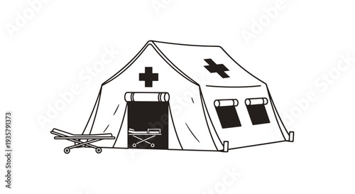 Field Hospital Line clean modern style vector