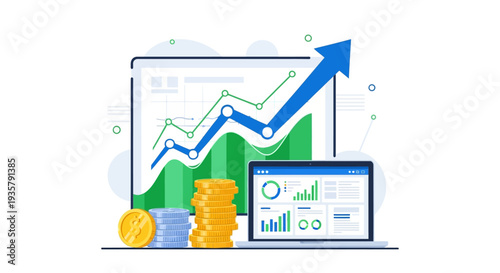 Financial Growth Chart Display.