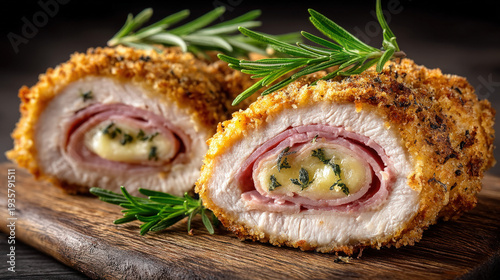 Chicken cordon bleu with ha...