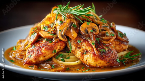 Chicken marsala with mushro...