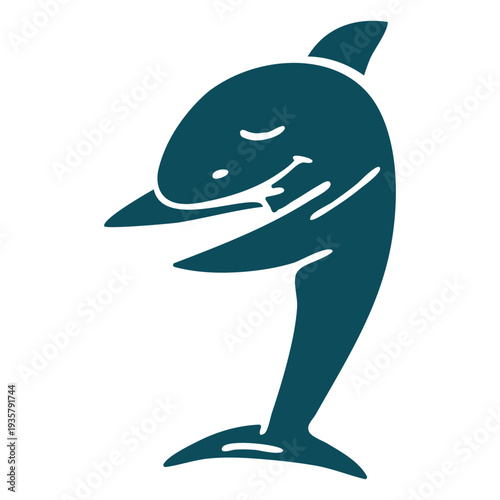 Shark dancing dance detailed silhouette