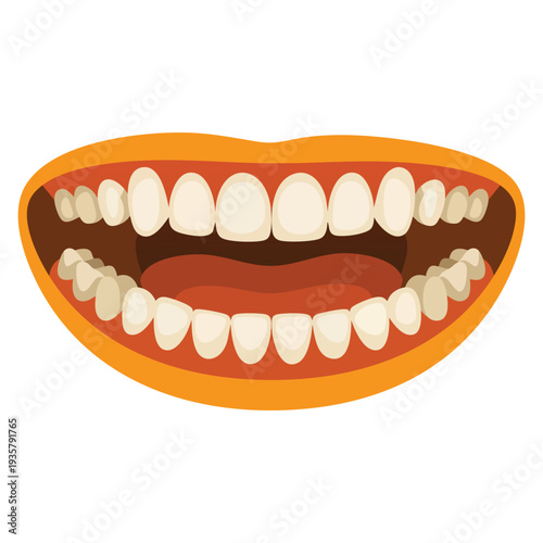 Funny cartoon monster mouth vector illustration playful character design element perfect for halloween kids theme comic and fantasy artwork