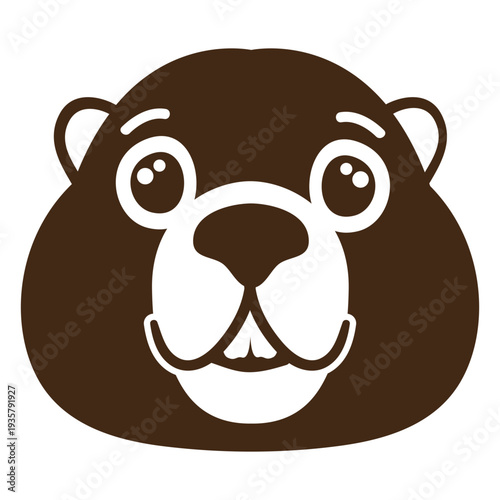 Beaver joyful muzzle head flat