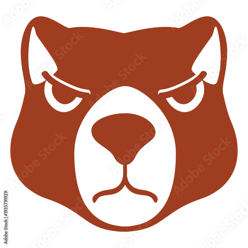 Beaver angry head muzzle flat