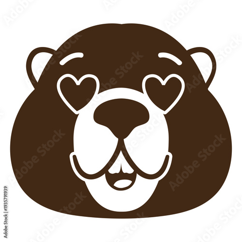 Beaver enamoured muzzle head flat