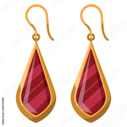 Gemstone earrings vector isolated illustration luxury jewelry accessory design perfect for fashion branding boutique concept elegant gift and glamour themed artwork