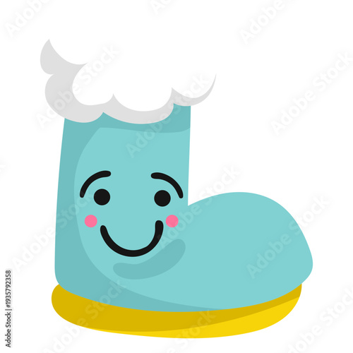 Felt boot valenki smile flat