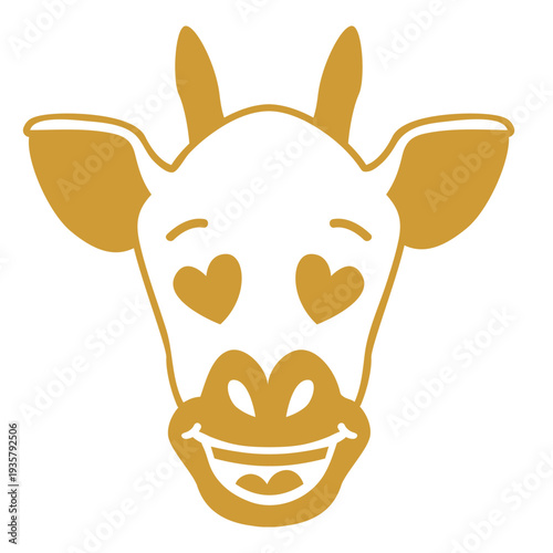 Giraffe enamoured head muzzle stroke