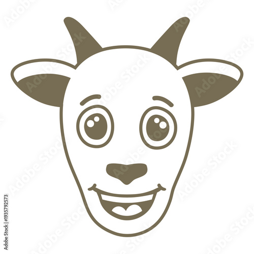 Goat happy head muzzle flat