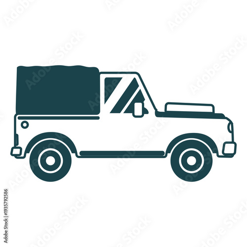 All terrain truck body vehicle wheel car detailed silhouette