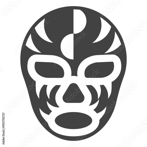 Luchador mask semicircle detailed silhouette