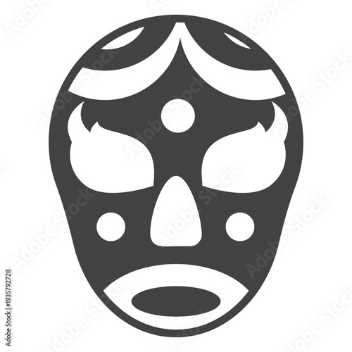 Luchador crescent mask detailed silhouette