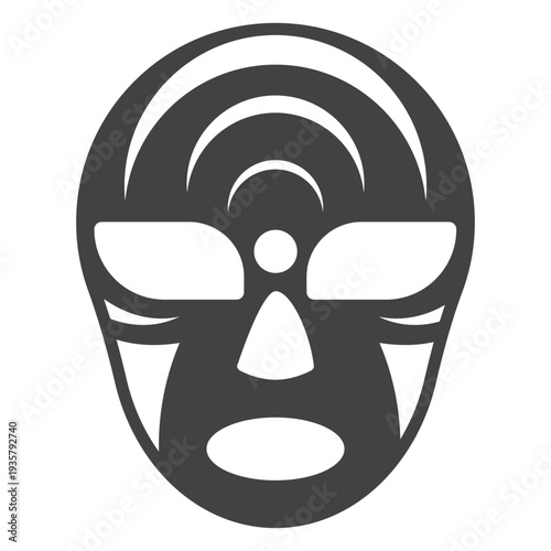 Luchador mask crescent silhouette detailed