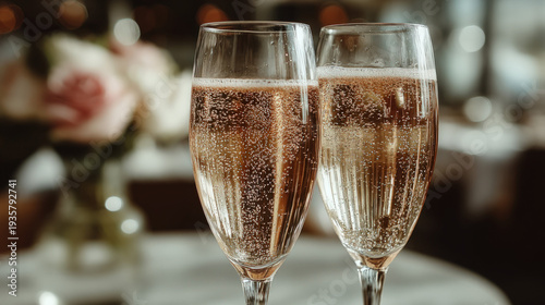 Couple drinking champagne t...