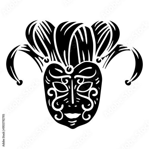 Mask face detailed silhouette