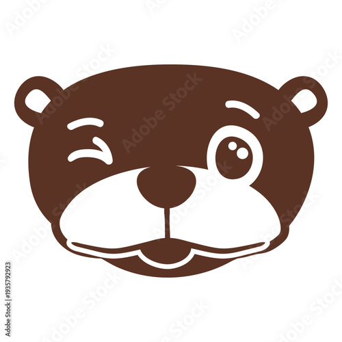 Otter wink head muzzle flat