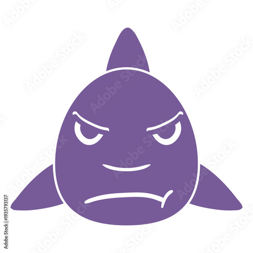 Shark angry head muzzle flat