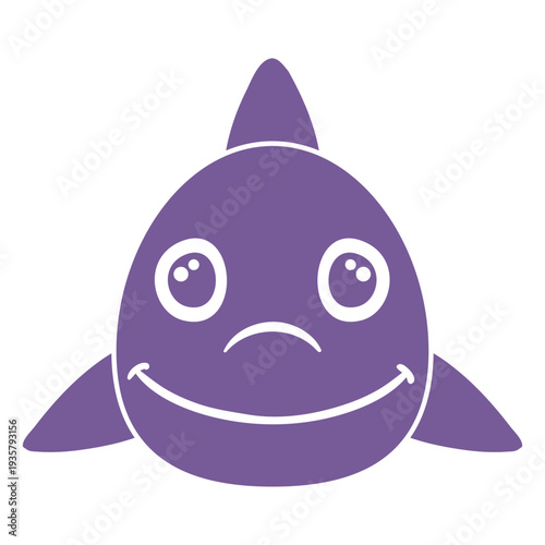 Shark joyful head muzzle flat