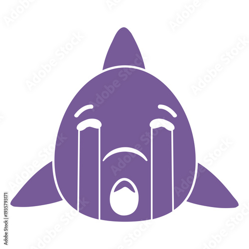 Shark sad head muzzle flat